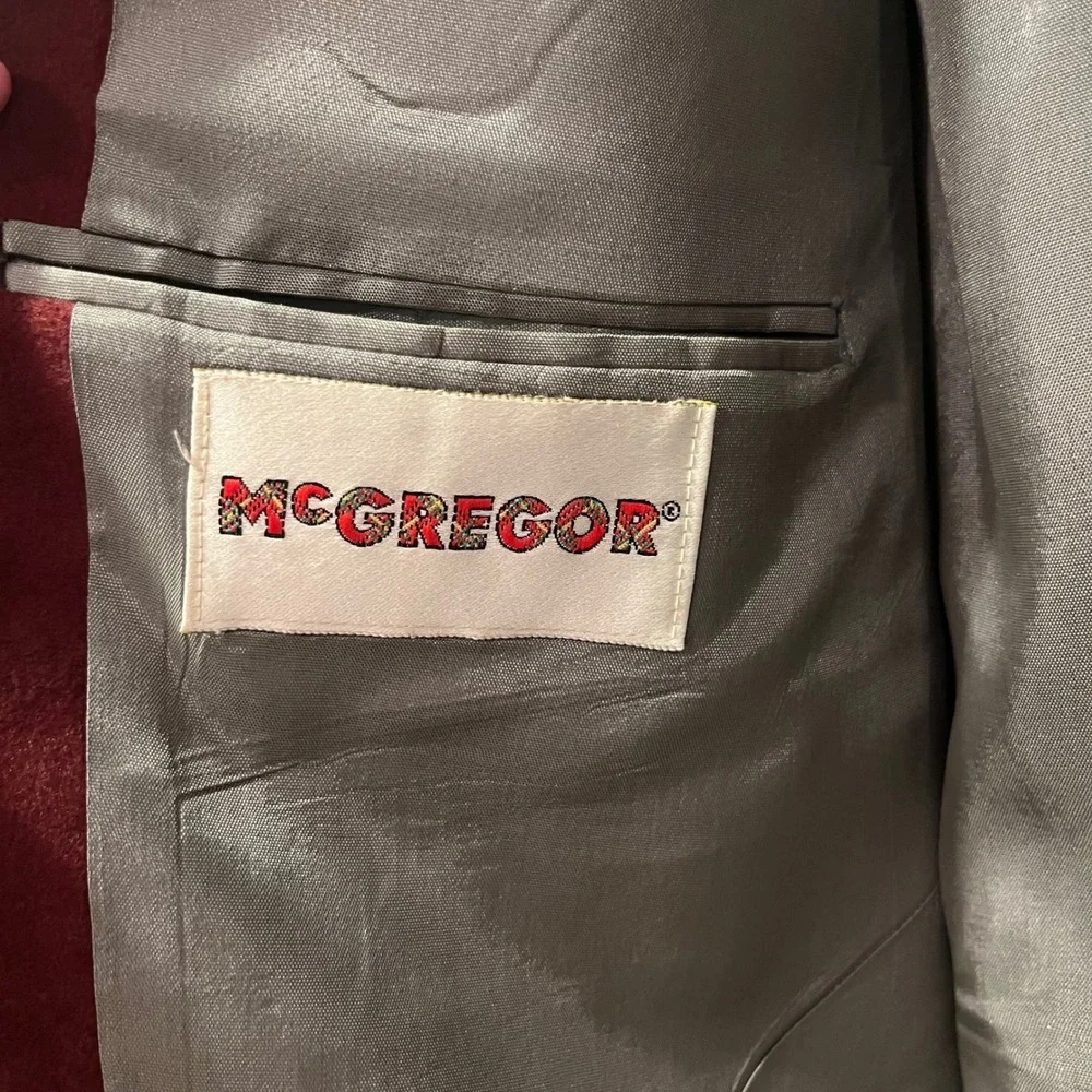 Vintage McGregor Men Burgundy Faux Suede Blazer Sport Coat 42R Made in USA Retro